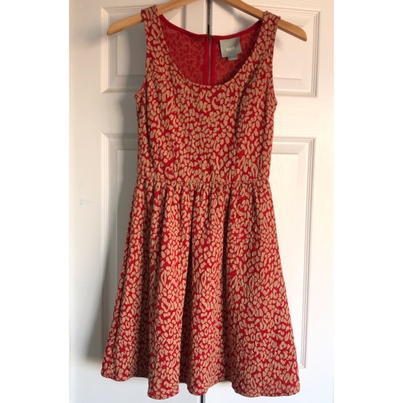 Anthropologie Maeve Red Caldera Leopard Print Fit & Flare Dress.  Size XS - Picture 4 of 8